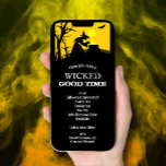 Wicked Witch Halloween Invitation<br><div class="desc">A wicked witch and her cauldron, a black bat, picket fence and bare tree silhouetted against a spooky sky, these invitations are fun for a Halloween costume party invitations, a kid's birthday party invitation, just change the wording to fit your occasion. Available as INSTANT DOWNLOAD to print yourself or to...</div>