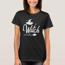 Wicked Witch, Hat and Broom, Halloween T-Shirt