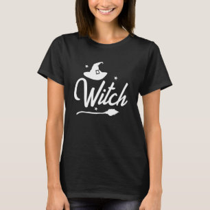 Wicked Witch, Hat and Broom, Halloween T-Shirt