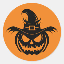 Wicked Witch Pumpkin Face Sticker
