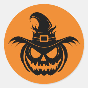 Wicked Witch Pumpkin Face Sticker