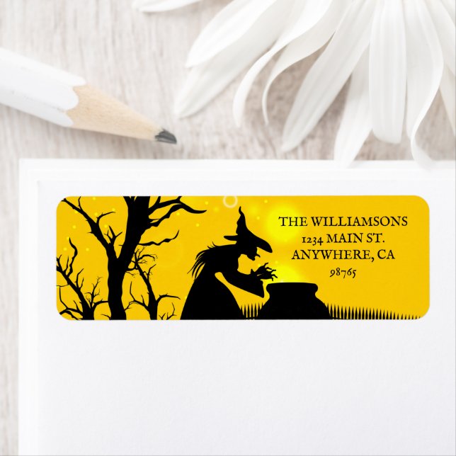 Wicked Witch Silhouette Halloween Adresse de retou (En situation)
