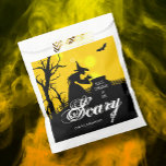 Wicked Witch Silhouette Halloween Favour Bag<br><div class="desc">A wicked witch and her cauldron,  a black bat,  picket fence and bare tree silhouetted against a spooky sky,  these Halloween party favour bags feature the words "Eat,  Drink & Be Scary." MATCHING items in our store.</div>