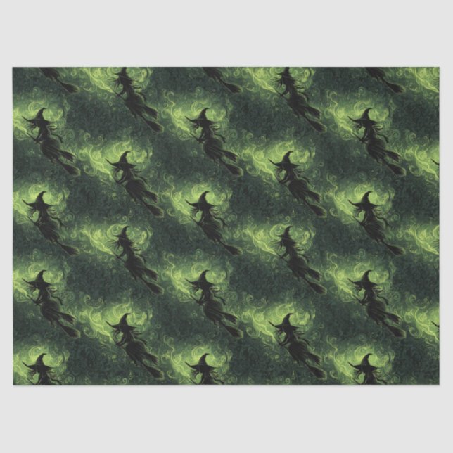 Wicked Witch Silhouette Pattern Tissue Paper (Front)