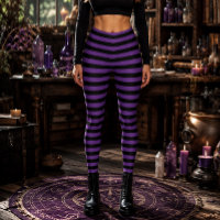 Wicked Witch Violet and Black Striped Halloween