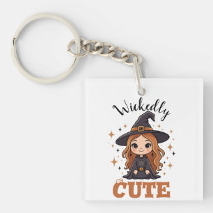 Wickedly Cute Halloween Witch Spooky Adorable Keychain