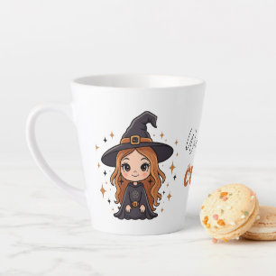Wickedly Cute Halloween Witch Spooky Adorable Latte Mug