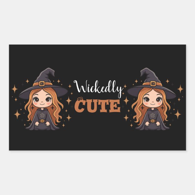 Wickedly Cute Halloween Witch | Spooky Adorable  Sticker (Front)