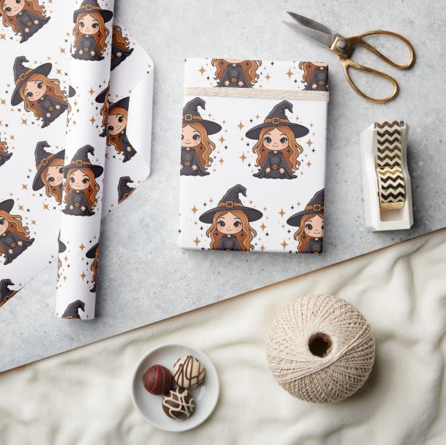 Wickedly Cute Halloween Witch | Spooky Adorable  Wrapping Paper (Crafts)