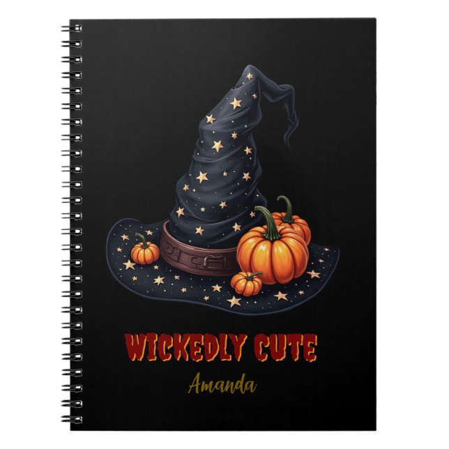 Wickedly Cute Witch Hat Personalized Notebook (Front)