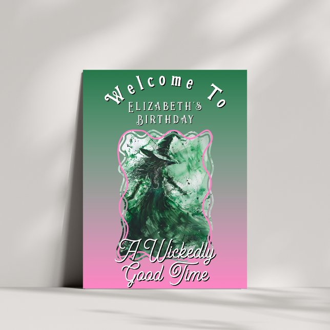 Wickedly Good Time Green Witch Birthday Welcome Poster (Creator Uploaded)