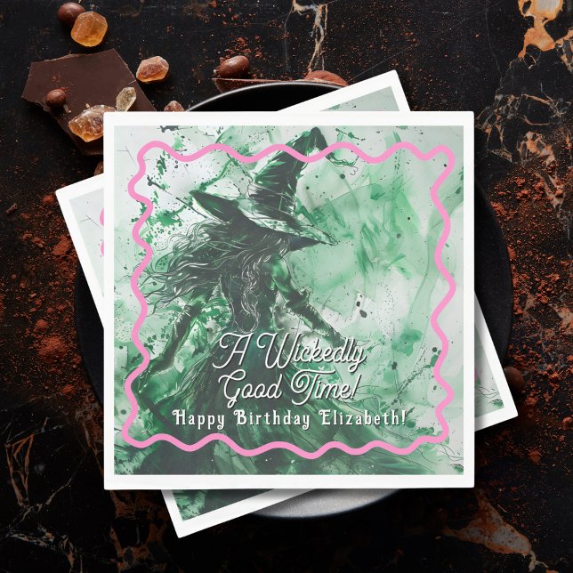 Wickedly Good Time Personalized Happy Birthday Napkin (Creator Uploaded)