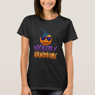 Wickedly Handsome Funny Halloween Pumpkin T-Shirt