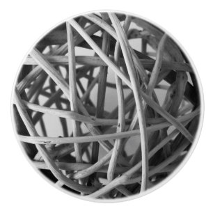 Wicker Ball Rustic Ceramic Knob