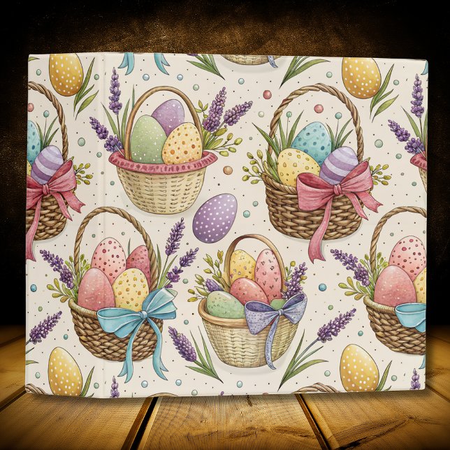 Wicker Basket Easter Eggs with Lavender Binder (Creator Uploaded)