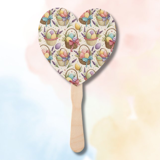 Wicker Basket Easter Eggs with Lavender Hand Fan (Creator Uploaded)