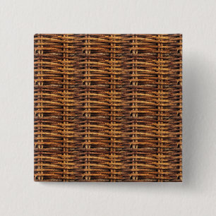 Wicker Basket Pattern 2 Inch Square Button