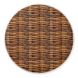 Wicker Basket Pattern Ceramic Knob