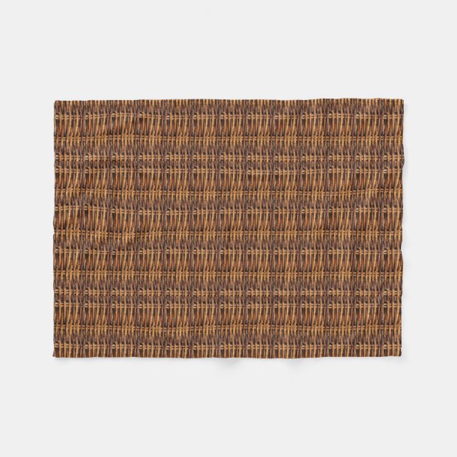 Wicker Basket Pattern Fleece Blanket (Front (Horizontal))