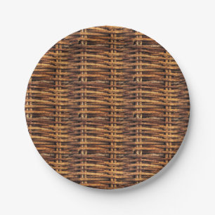 Wicker Basket Pattern Paper Plate
