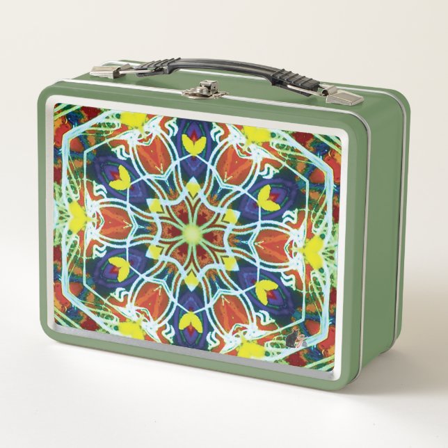 Wicker Kaleidoscope Metal Lunchbox (Front)