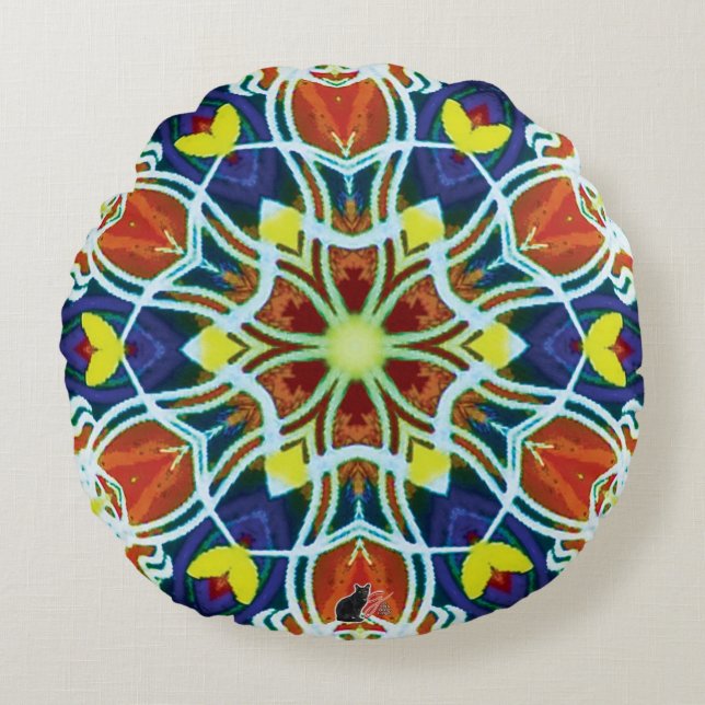 Wicker Kaleidoscope  Round Pillow (Front)