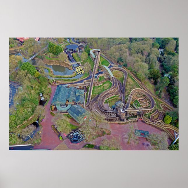 Wicker Man Drone Shot | Alton Towers Resort Poster (Front)