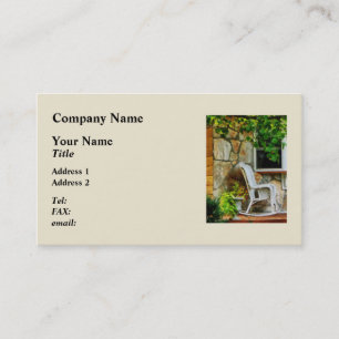 Wicker Rocking Chair on Porch Business Card