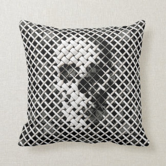 Wicker Skull Throw Pillow