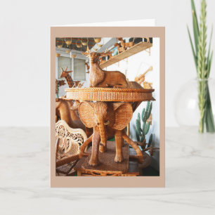 Wickerwork animals holiday card