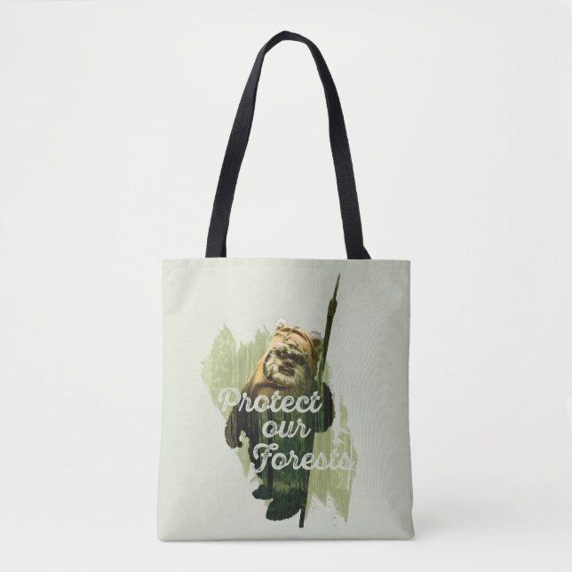 Wicket Endor Graphic - "Protect Our Forests" Tote Bag (Front)