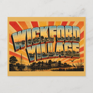 Wickford Village RI Harbour Bay Salt Marsh Art Postcard