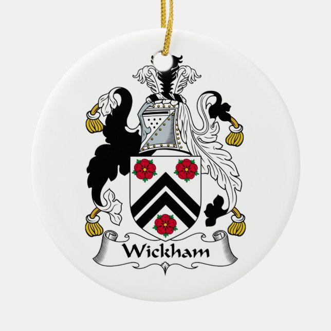 Wickham Family Crest Ceramic Ornament (Front)