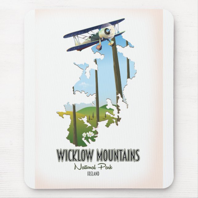wicklow mountains national park ireland map mouse pad (Front)