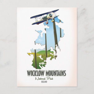 wicklow mountains national park ireland map postcard