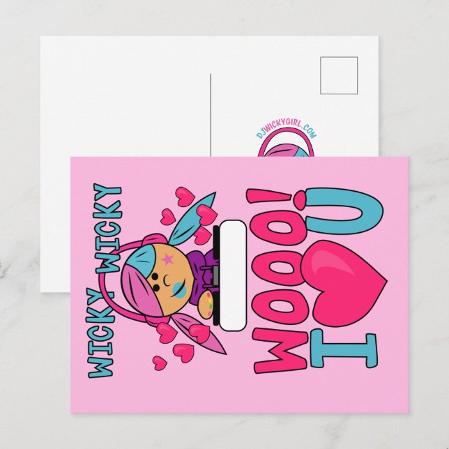 Wicky Woo I Love You Valentines Day Postcard (Front/Back)