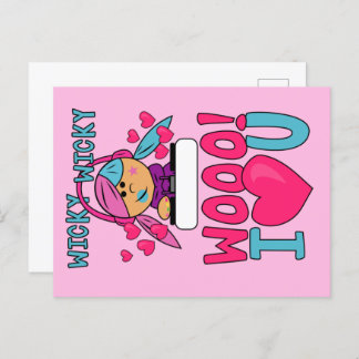 Wicky Woo Je t'aime Valentines Day Carte postale