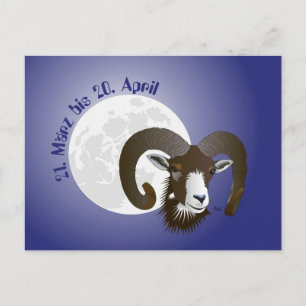 Widder Sternzeichen Postkarte Postcard