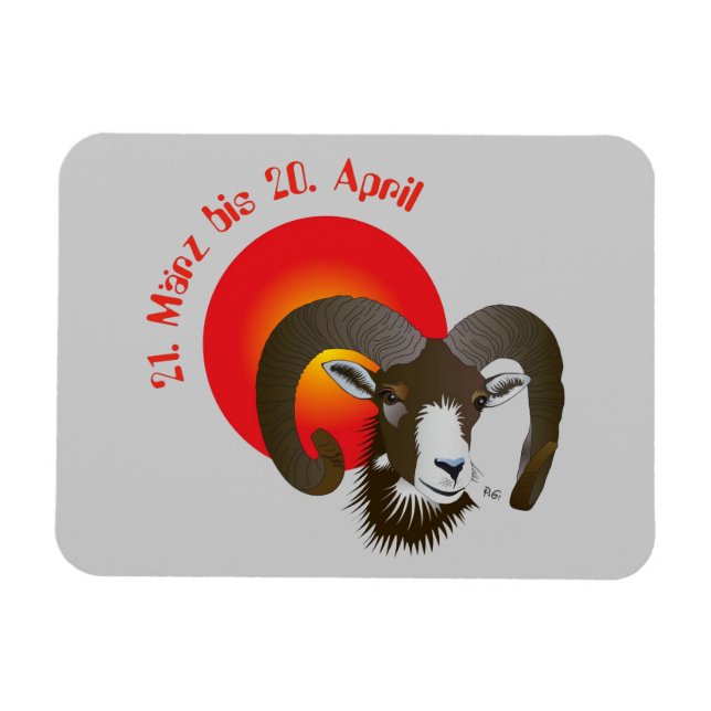 Widder - Sternzeichen Premium Flexi Magnet (Horizontal)