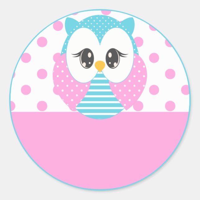 Widdle Owl Birthday Sticker/Name Tag (Front)