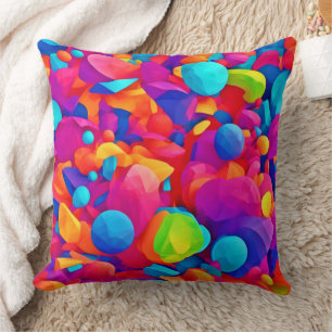 Wide-Angle Colourful Abstracts Art Throw Pillow