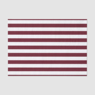 Wide Autumn Burgundy and White Striped Pattern Tissue Paper