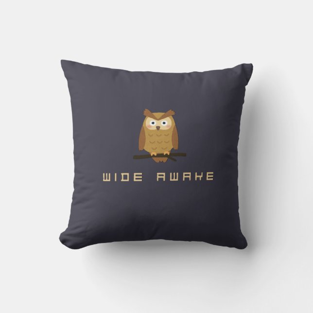Wide awake throw pillow (Front)