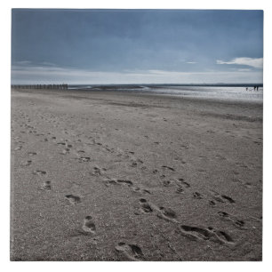 Wide beach at the North Sea Tile