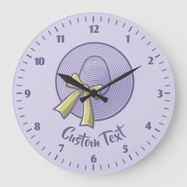 Wide Brimmed Hat Lilac Large Clock (Front)