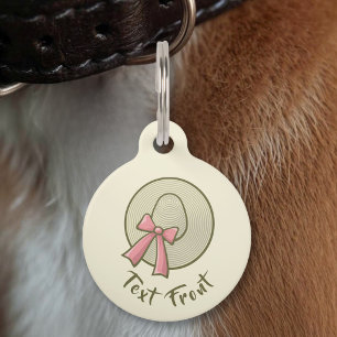 Wide Brimmed Hat Yellow Pet Tag