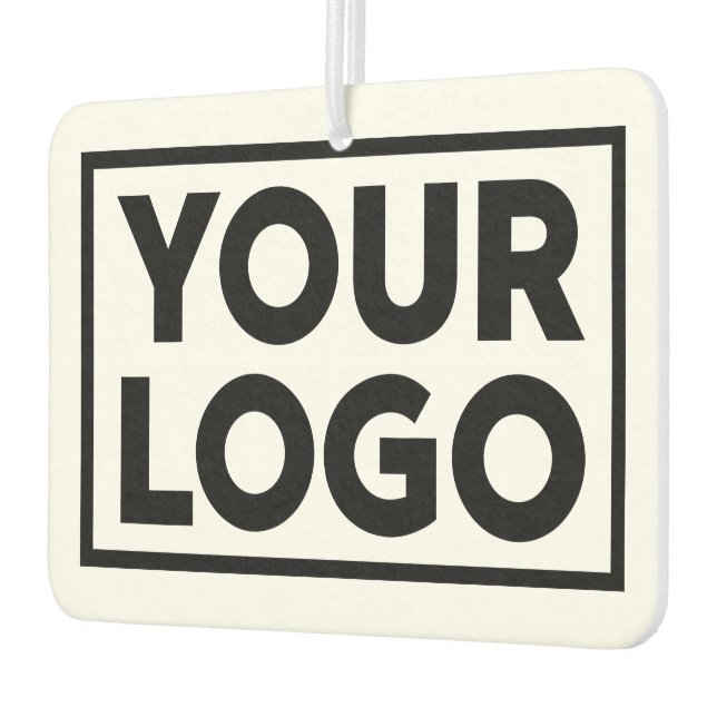 Wide Business Logo and Custom Text Air Freshener (Left)