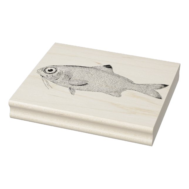 Wide-Eyed Fish Vintage Rubber Art Stamp (Stamp)