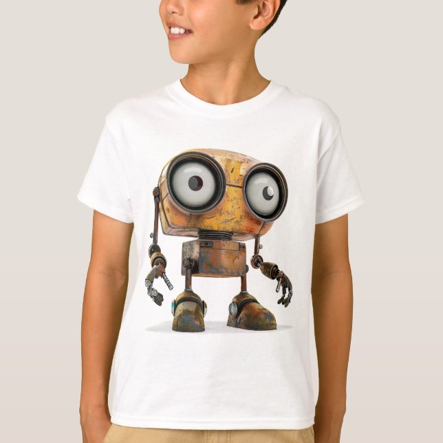 Wide-Eyed Rust Droid T-Shirt (Front)