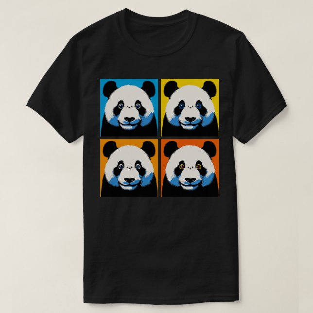 Wide Eyes Panda Funny Panda Art T-Shirt (Design Front)